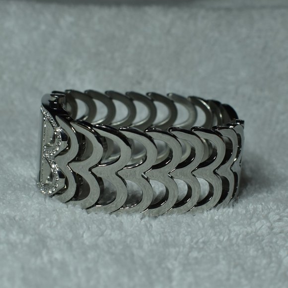 925 SS Breil Quartz Cuff Watch Swarovski Crystals - Picture 8 of 16